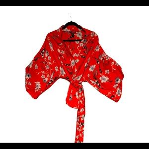 Kimono 👘 with detachable tie long belt